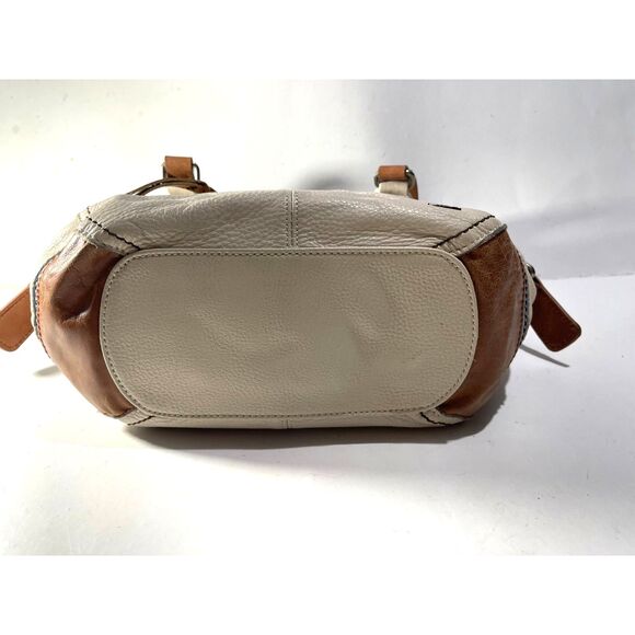 The Sack  genuine leather shoulder Bag neutral beige mid size boho women - Picture 6 of 13